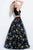 59182 Two Piece Bateau Side Lace Up Prom Gown