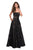 La Femme - 27164 Sequined Lace Strapless A-line Dress In Black and Neutral