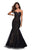 La Femme - 27333 Lace Sweetheart Mermaid Dress With Train In Black and Neutral