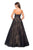 La Femme - 27135 Strapless Sweetheart Lace Ballgown In Black and Neutral