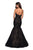 La Femme - 27333 Lace Sweetheart Mermaid Dress With Train In Black and Neutral