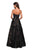 La Femme - 27164 Sequined Lace Strapless A-line Dress In Black and Neutral