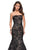 La Femme - 27178 Sequined Lace Mermaid Dress In Black and Neutral
