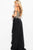 JVN58208 Embroidered V-neck Ruffle Accented Sheath Dress