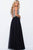 JVN53126 Embroidered Plunging Chiffon Dress
