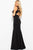 JVN58013 V Neck Cutout Fitted Jersey Dress