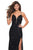 La Femme - 26937 Sequined Deep V-neck Sheath Dress In Black