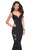 La Femme - Plunging Sweetheart Mermaid Evening Gown 27104 In Black
