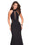La Femme - 27147 High Halter Jersey Trumpet Dress With Cutouts In Black