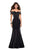 La Femme - 27176 Long Off Shoulder Jersey Trumpet Gown In Black