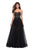 La Femme - 27522 Satin Sweetheart Beaded Tulle A-line Dress In Black