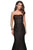 La Femme - 27267 Strapless Sweetheart Neck Metallic Lace Trumpet Gown In Black