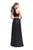 La Femme - Two-Piece High Halter Lace Up Bodice A-Line Gown 25263 In Black