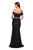 La Femme - 27020 Two Piece Off-Shoulder Sequined Gown In Black