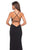 La Femme - 27070 Halter Crisscross Waist Gown with Slit In Black