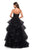 La Femme - 27249 Ruched Sweetheart Tiered Ballgown In Black