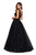 La Femme - 27336 Sequined Deep V-neck Tulle Ballgown In Black