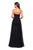 La Femme - 27522 Satin Sweetheart Beaded Tulle A-line Dress In Black