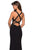 La Femme - 27538 Deep V-neck Jersey Sheath Dress With Cutouts In Black