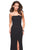 La Femme - Strapless Jersey Sheath Dress With Slit 27035 - 1 pc Black In Size 6 Available