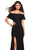 La Femme - 27096 Ruffled Off-Shoulder Jersey Trumpet Dress In Black