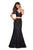 La Femme - 27589 Two Piece Lace Stretch Jersey Mermaid Dress In Black