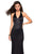 La Femme - 27653 Plunging Halter Fitted Trumpet Evening Gown In Black