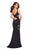 La Femme - Plunging Sweetheart Mermaid Evening Gown 27104 In Black