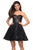 La Femme - 27517 Sequined Strapless A-Line Cocktail Dress In Black