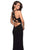 La Femme - 26997 Crisscross-Designed Racerback Long Gown In Black