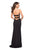 La Femme - 27035 Strapless Jersey Sheath Dress With Slit In Black