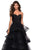 La Femme - 27249 Ruched Sweetheart Tiered Ballgown In Black