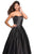 La Femme - 27280 Sweetheart Fitted Pleated Ballgown In Black
