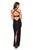 La Femme - 27637 Strappy Plunging Halter Evening Dress In Black