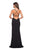 La Femme - 27070 Halter Crisscross Waist Gown with Slit In Black