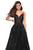 La Femme - 27199 Sparkling Sequin Sleeveless A-Line Dress In Black