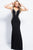 JVN53351 Plunging Neck Beaded Sheath Gown