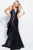 JVN58094 Crystal Embellished Deep V-neck Mermaid Dress