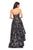 La Femme - 27468 Strapless Sweetheart Jacquard High Low A-line Dress In Black and Silver