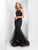 Clarisse Couture - 4949 Two Piece Halter Lace and Tulle Evening Dress in Black