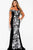 54883 Off-Shoulder Floral Embroidered Sheath Gown