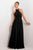 Alexia Designs - 176L Rosette High Halter Pleated Dress In Black