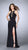La Femme - Seductive Lace Up Front Neck Jersey Dress 23989 in Black