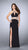 La Femme - Daring Sleeveless Beaded Halter Neck Jersey Dress 24003 in Black