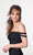 Tarik Ediz - Double Off the Shoulder Straps Sheath Dress 50008 in Black