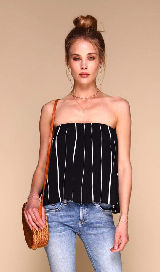 Merritt Charles -  Blossom Top I Black with White Stripe