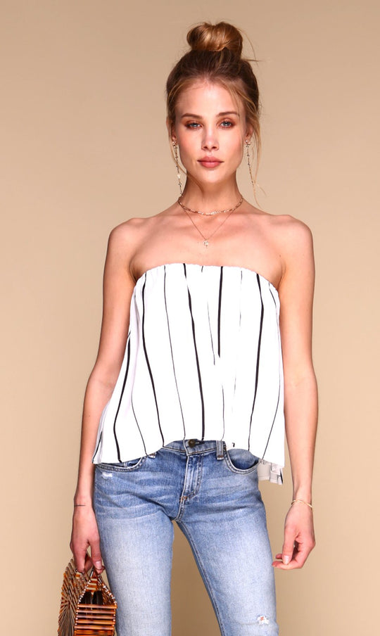 Blossom Top I White with black stripe