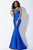 JVN33914 Beaded Bateau Fitted Trumpet Gown