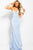JVN55642 Plunging V-Neck Backless Jersey Gown