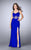 La Femme - Sensational Beaded Sweetheart Jersey Dress 24048 in Blue